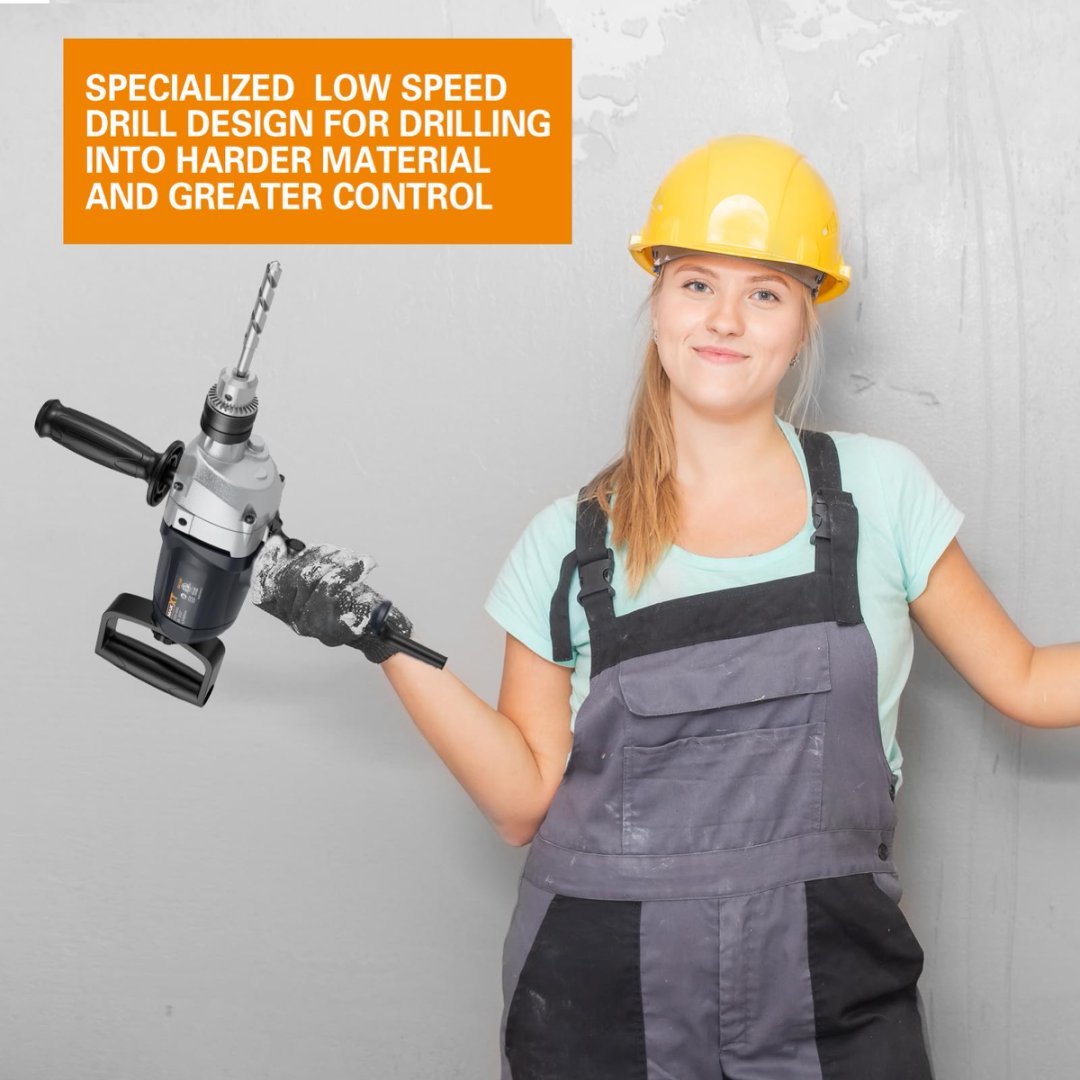 9A Corded Drill Mixer with Spade Handle – 1050W Variable-Speed Concrete & Mud Mixing Tool