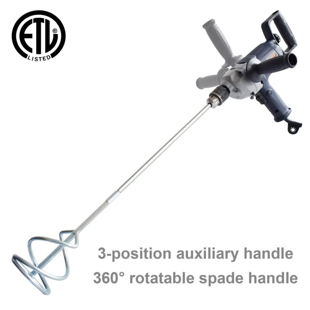 9A Corded Drill Mixer with Spade Handle – 1050W Variable-Speed Concrete & Mud Mixing Tool