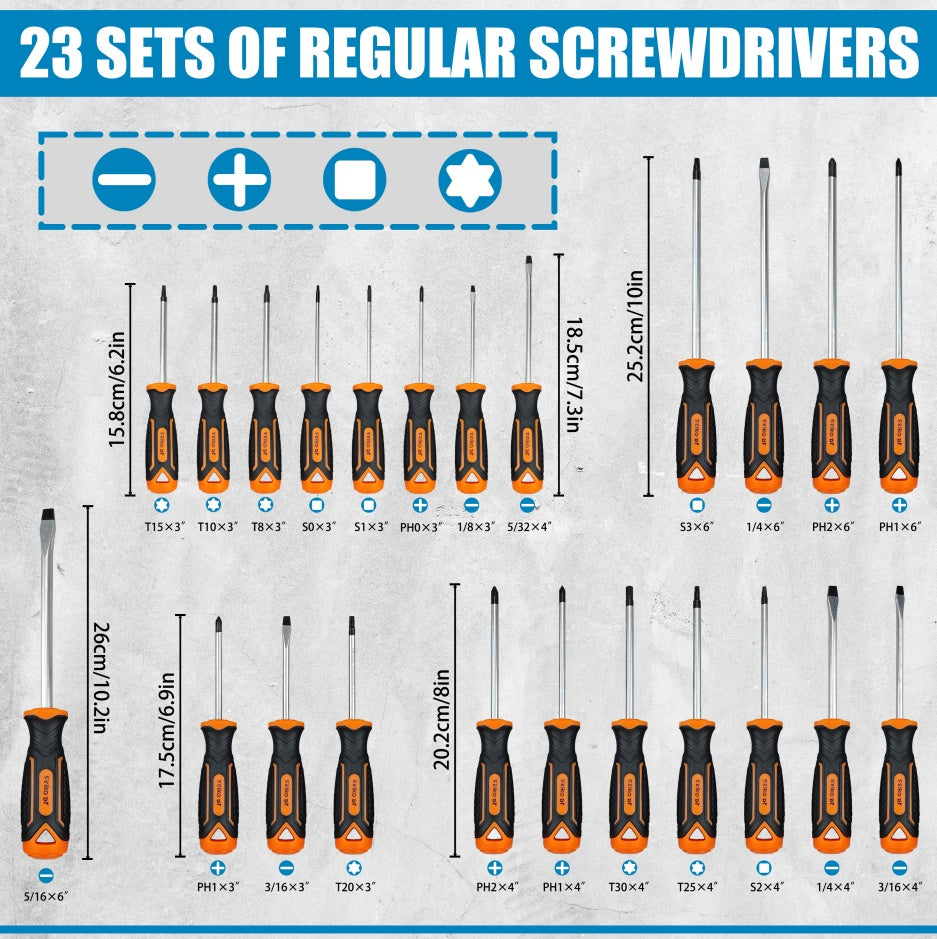 118-Piece Magnetic Screwdriver Setl For Home Improvement And Automotive Maintenance