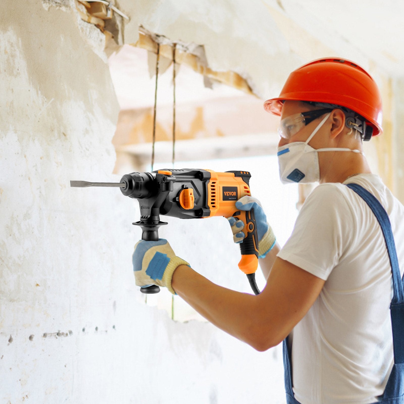 800W Corded Rotary Hammer Drill – 8A Motor, 4-Function SDS Concrete & Metal Drill