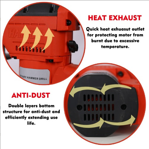 TitanForce 1100W SDS-Plus Rotary Hammer Drill – 3-Function Professional Power Tool
