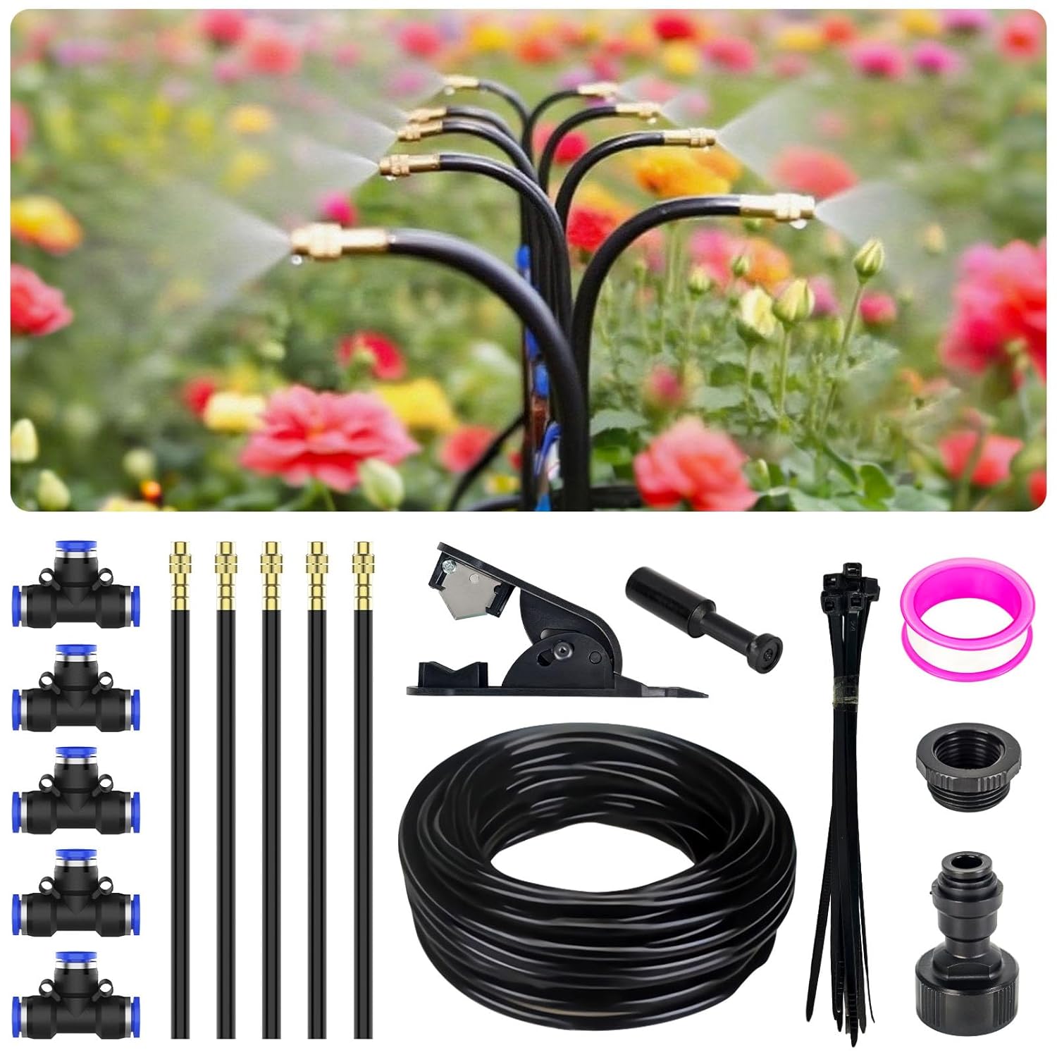 Complete Drip Irrigation System for Lawn, Yard & Plants